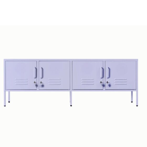 STEELEN COLOR Μεταλλικό Ντουλάπι -Έπιπλο Τηλεόρασης 160x45x55cm Πάχους 0.4mm Εσωτερικού Χώρου με Πόδια Lilac