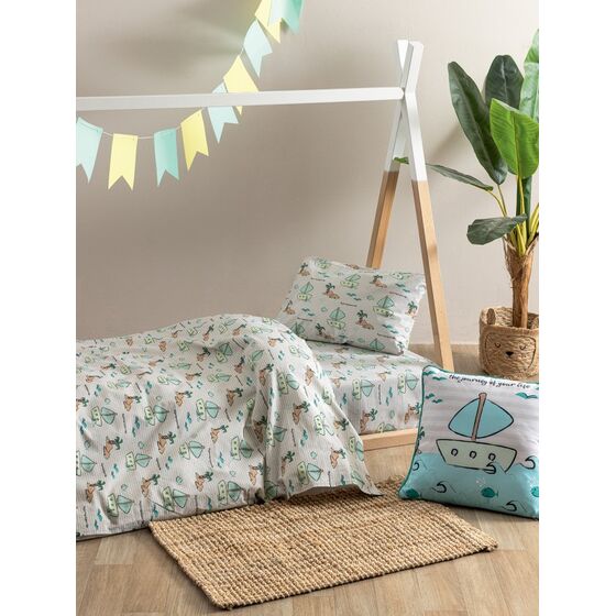 Palamaiki Σετ Μονά Σεντόνια My Kingdom 170x260 MK779 Με Λάστιχο