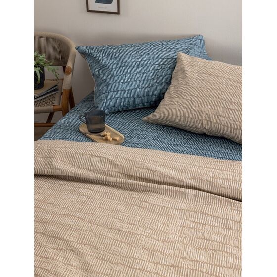 Palamaiki Σετ Υπέρδιπλα Σεντόνια Fashion Life 240x265 FL6301 Με Λάστιχο Μπλε