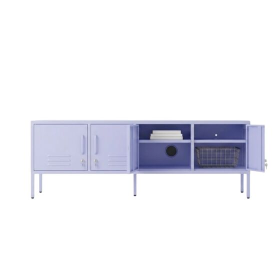 STEELEN COLOR Μεταλλικό Ντουλάπι -Έπιπλο Τηλεόρασης 160x45x55cm Πάχους 0.4mm Εσωτερικού Χώρου με Πόδια Lilac