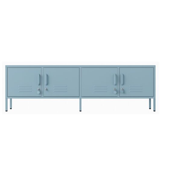 STEELEN COLOR Μεταλλικό Ντουλάπι -Έπιπλο Τηλεόρασης 160x45x55cm Πάχους 0.4mm Εσωτερικού Χώρου με Πόδια Baby Blue
