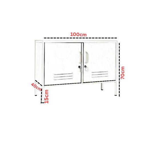 STEELEN COLOR Μεταλλικός Μπουφές 100x40x70cm Πάχους 0.4mm Εσωτερικού Χώρου με Πόδια Baby Blue
