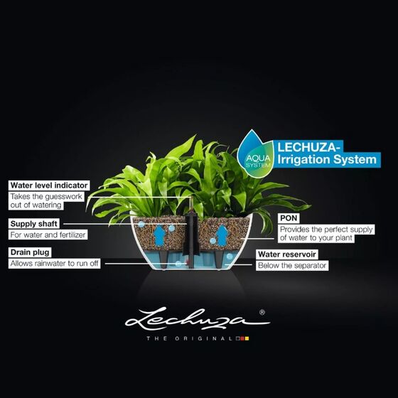 LECHUZA Navio Color 10 Επιτραπέζια Γλάστρα 29x14x14cm Αυτοποτιζόμενη με Δοχείο Φύτευσης Sand Brown Γερμανίας