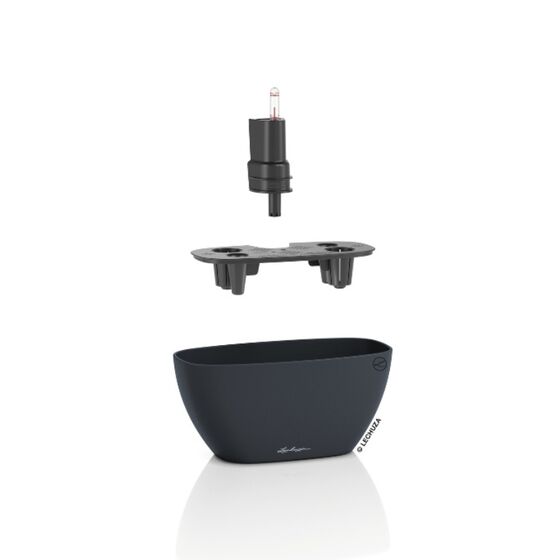 LECHUZA Navio Color 20 Επιτραπέζια Γλάστρα 39x19x18cm Αυτοποτιζόμενη με Δοχείο Φύτευσης Slate Γερμανίας