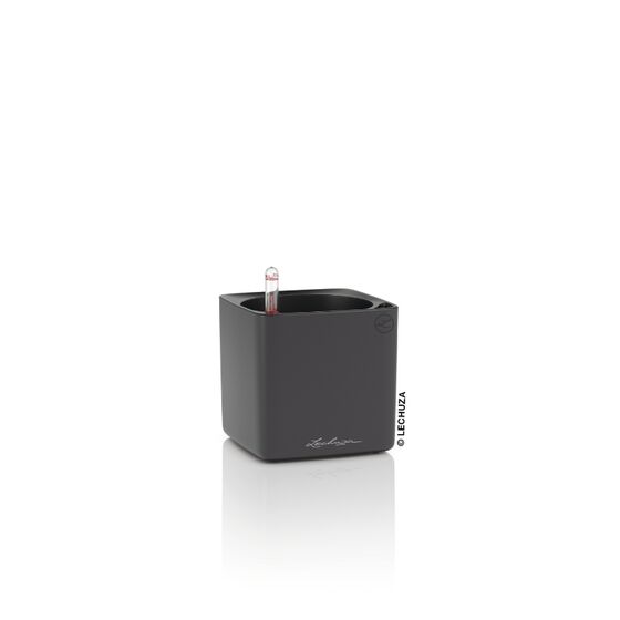 LECHUZA CUBE Premium 14 Επιτραπέζια Γλάστρα 14x14x14cm Αυτοποτιζόμενη με Εσωτερικό Δοχείο Basalt Grey Ματ Γερμανίας