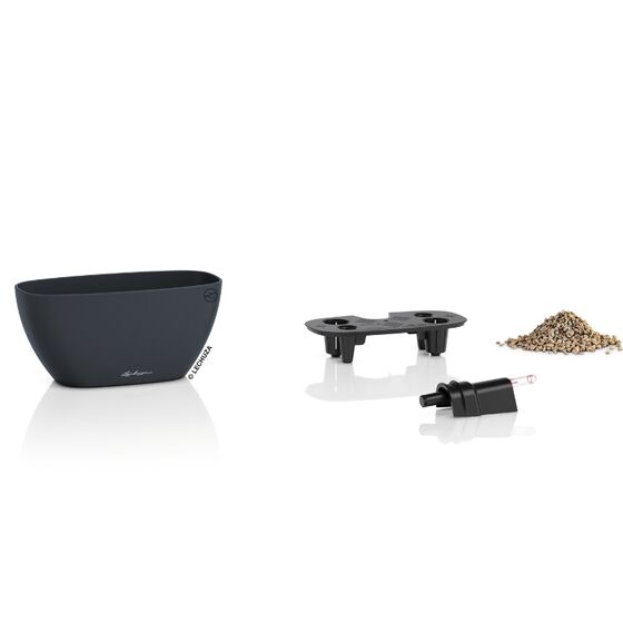 LECHUZA Navio Color 10 Επιτραπέζια Γλάστρα 29x14x14cm Αυτοποτιζόμενη με Δοχείο Φύτευσης Slate Γερμανίας