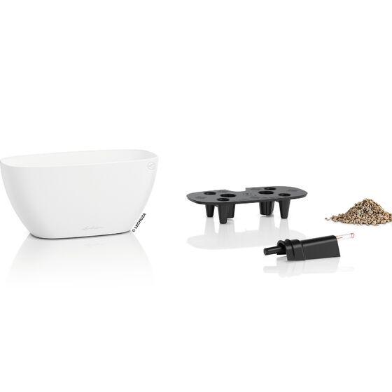 LECHUZA Navio Color 20 Επιτραπέζια Γλάστρα 39x19x18cm Αυτοποτιζόμενη με Δοχείο Φύτευσης Λευκή Γερμανίας