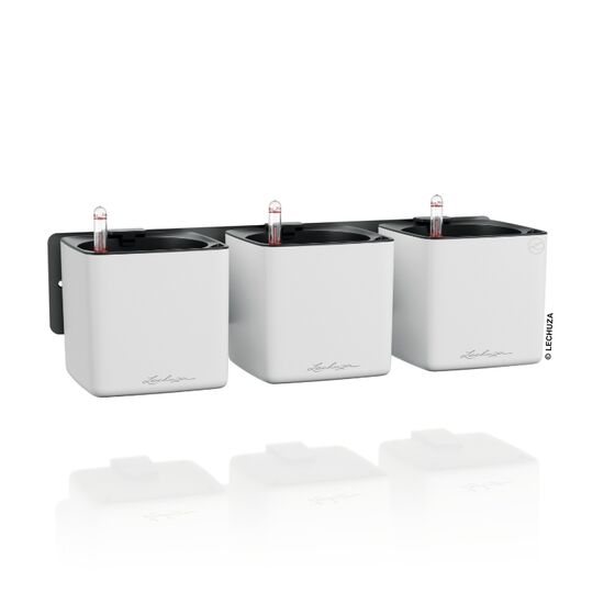 LECHUZA Green Wall Premium Επιτοίχια Γλάστρα 48x6x14cm Αυτοποτιζόμενη με Εσωτερικά Δοχεία Λευκή Mατ Γερμανίας