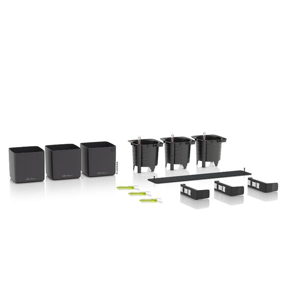 LECHUZA Green Wall Premium Επιτοίχια Γλάστρα 48x6x14cm Αυτοποτιζόμενη με Εσωτερικά Δοχεία Basalt Grey Mατ Γερμανίας