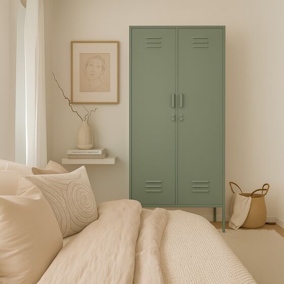 STEELEN COLOR Μεταλλική Ντουλάπα 90x55x190cm Πάχους 0.4mm Εσωτερικού Χώρου με Πόδια Pastel Green