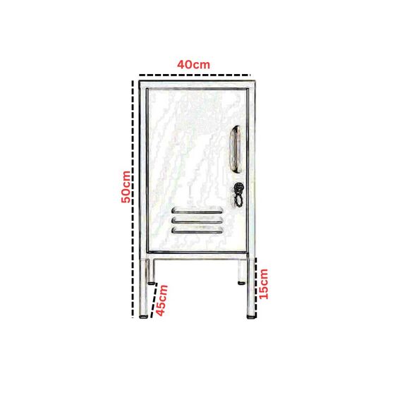 STEELEN COLOR Μεταλλική Ντουλάπα 40x45x50cm Πάχους 0.4mm Εσωτερικού Χώρου με Πόδια Slate Grey