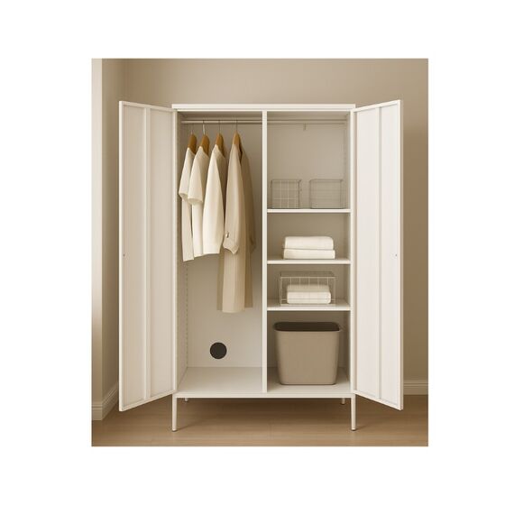 STEELEN COLOR Μεταλλική Ντουλάπα 90x55x190cm Πάχους 0.7mm Εσωτερικού Χώρου με Πόδια Cotton White