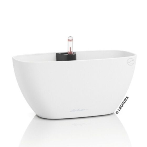 LECHUZA Navio Color 20 Επιτραπέζια Γλάστρα 39x19x18cm Αυτοποτιζόμενη με Δοχείο Φύτευσης Λευκή Γερμανίας