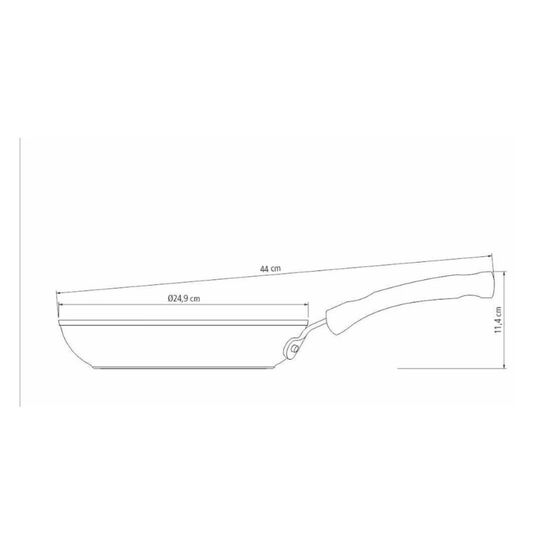 TRAMONTINA Τηγάνι Αντικολλητικόm Monaco Ø24.9x11.4cm 1.6L Αντοχή Starflon Premium 0.90kg