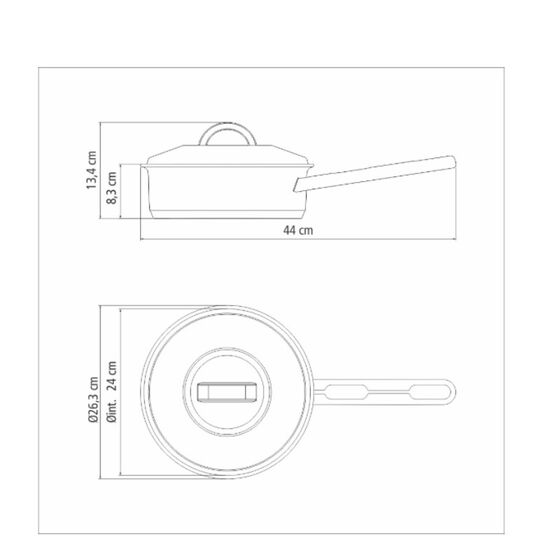 TRAMONTINATRAMONTINA Βαθύ Τηγάνι Saute Pan Solar Induction Ø24x13.4cm 3.3L Ανοξείδωτο Ατσάλι με Τριπλή Βάση & Καπάκι 2.3kg