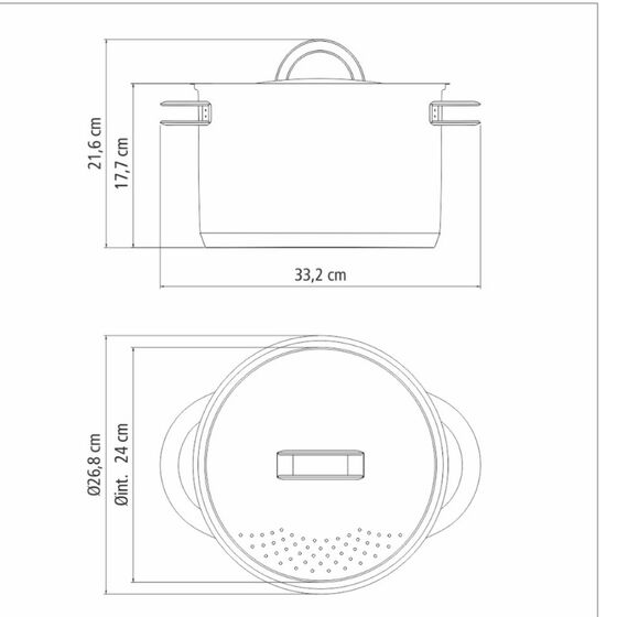 TRAMONTINA Κατσαρόλα Ζυμαρικών Solar Induction Ø24x21.6cm 7.7L Ανοξείδωτο Ατσάλι με Τριπλή Βάση & Καπάκι Στραγγίσματος 2.4kg
