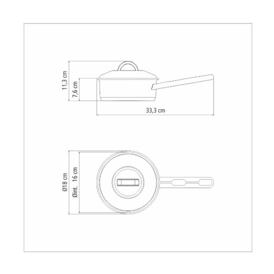 TRAMONTINA Κατσαρολάκι Solar Induction Ø18x11.3cm 1.4L Ανοξείδωτο Ατσάλι με Τριπλή Βάση & Καπάκι 0.9kg