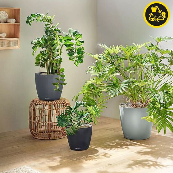 LECHUZA Classico ECO 50 Επιδαπέδια Γλάστρα Ø49x46cm Αυτοποτιζόμενη Light Grey Γερμανίας