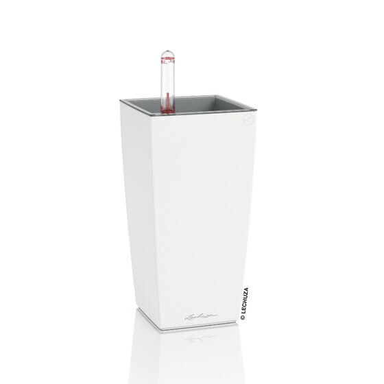 LECHUZA Mini-Cubi Επιτραπέζια Γλάστρα 9.5x9.5x18.5cm Αυτοποτιζόμενη με Δοχείο Φύτευσης Λευκή Ματ Γερμανίας
