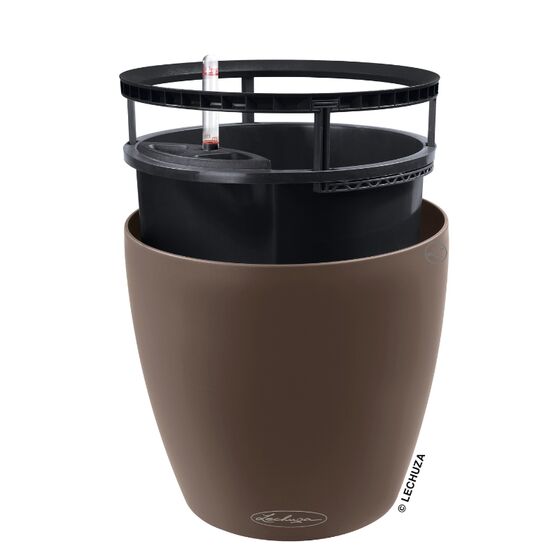 LECHUZA Classico Color LS 50 Επιτραπέζια Γλάστρα Ø49x46cm Αυτοποτιζόμενη με Δοχείο Φύτευσης Nutmeg Ματ Γερμανίας