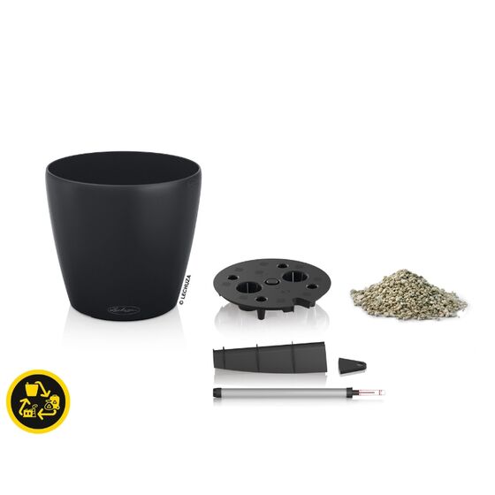 LECHUZA Classico ECO 50 Επιδαπέδια Γλάστρα Ø49x46cm Αυτοποτιζόμενη Dark Grey Γερμανίας