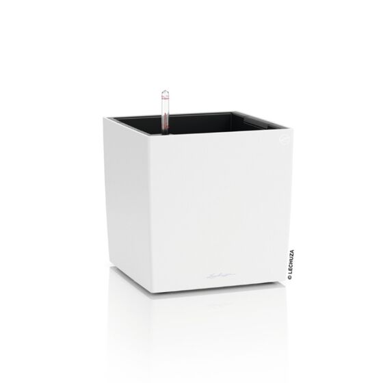 LECHUZA Cube Color 30 Επιδαπέδια Γλάστρα Κύβος 30x30x30cm Αυτοποτιζόμενη με Δοχείο Λευκή Γερμανίας