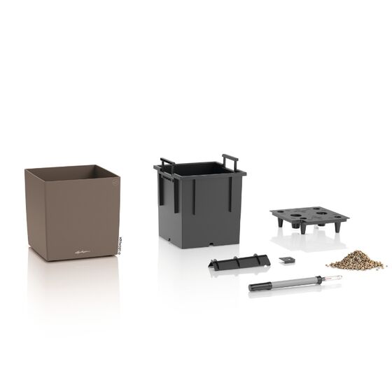 LECHUZA Cube Color 40 Επιδαπέδια Γλάστρα Κύβος 40x40x40cm Αυτοποτιζόμενη με Δοχείο Nutmeg Γερμανίας