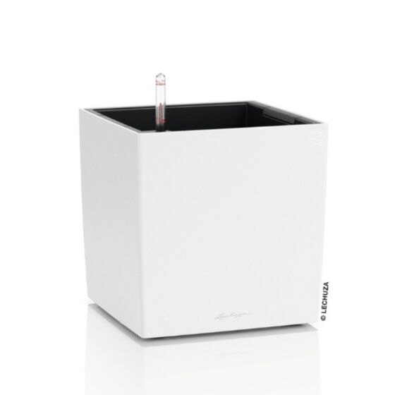 LECHUZA Cube Color 40 Επιδαπέδια Γλάστρα Κύβος 40x40x40cm Αυτοποτιζόμενη με Δοχείο Λευκή Γερμανίας