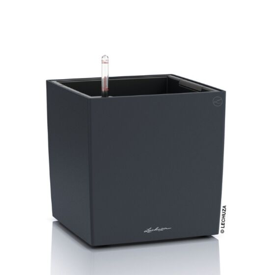 LECHUZA Cube Color 40 Επιδαπέδια Γλάστρα Κύβος 40x40x40cm Αυτοποτιζόμενη με Δοχείο Slate Γερμανίας