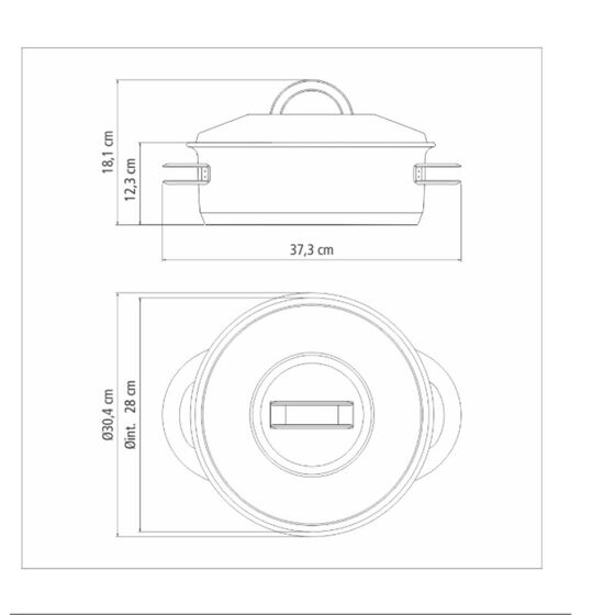 TRAMONTINA Κατσαρόλα Ρηχή Solar Induction Ø30.4x18.1cm 7.1lt Ανοξείδωτο Ατσάλι με Τριπλή Βάση & Καπάκι 3.2kg