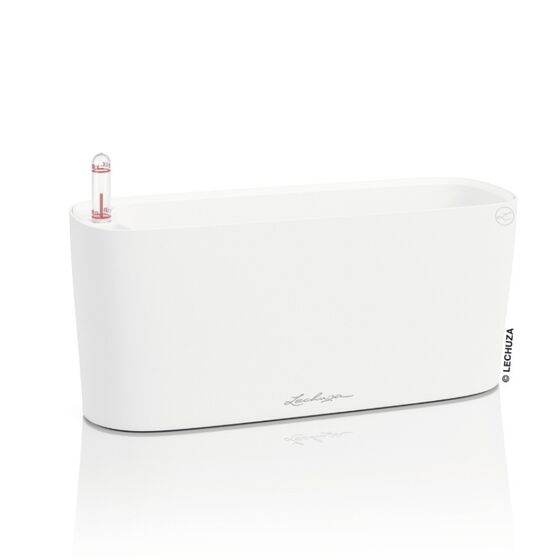 LECHUZA Delta20 Επιτραπέζια Γλάστρα 40x14.6x18cm Αυτοποτιζόμενη με Δοχείο Φύτευσης Λευκή Ματ Γερμανίας RedDot Award 2009/Designpreis Deutchland 2010