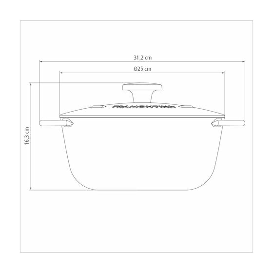 TRAMONTINA Μαντεμένια Κατσαρόλα Trento Induction Ø24cm 4L με Εμαγιέ Εξωτερικό & Αντικολλητική Επίστρωση Starflon Excellent 3.8kg