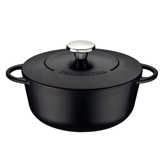 TRAMONTINA Μαντεμένια Κατσαρόλα Trento Induction Ø29.1cm 6lt με Εμαγιέ Εξωτερικό & Αντικολλητική Επίστρωση Starflon Excellent 5.3kg