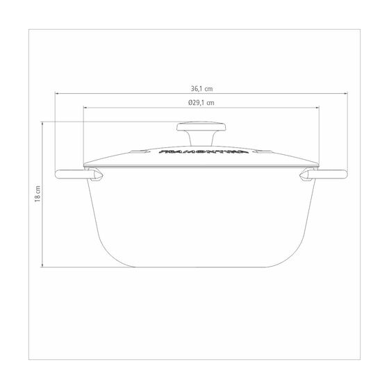 TRAMONTINA Μαντεμένια Κατσαρόλα Trento Induction Ø29.1cm 6lt με Εμαγιέ Εξωτερικό & Αντικολλητική Επίστρωση Starflon Excellent 5.3kg