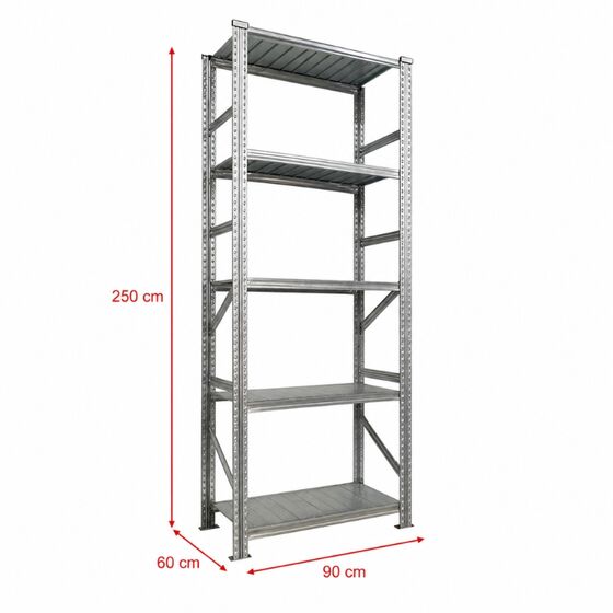 Metalsistem Dexion Γαλβανιζέ Ραφιέρα 90x60x250cm Αντοχή 145kg / Ράφι με 7 Ράφια