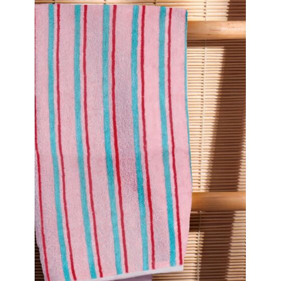 Palamaiki Σετ Πετσέτες (30X50, 50X90, 70X140) STRIP PINK Ροζ