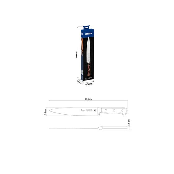 TRAMONTINA Μαχαίρι Γενικής Χρήσης με Λεία Λεπίδα 20.3cm ( 8") και Ξύλινη Χειρολαβή Tramontina Century Wood
