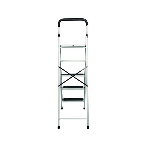 VESTA Σκαλοσκαμπό Μεταλλικό 48x92x158cm με 5 Σκαλιά MAX Αντοχή 150kg Βάρος 10.2kg PLUS Λευκό LY305