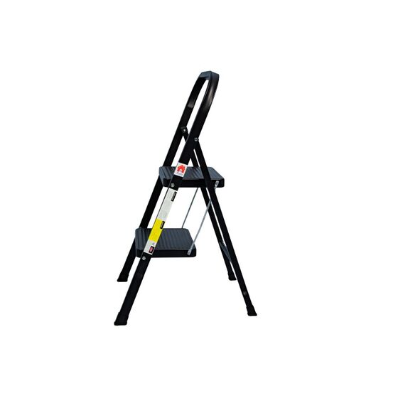 VESTA ΤΙΚΟ Σκαλοσκαμπό Μεταλλικό  45x50x80cm με 2 Σκαλιά MAX Αντοχή 150kg Βάρος 3.3kg Μαύρο