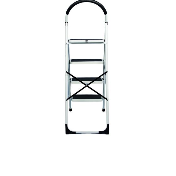 VESTA Σκαλοσκαμπό Μεταλλικό 47.5x83.5x142cm με 4 Σκαλιά MAX Αντοχή Βάρους 150kg Βάρος 8.7kg DELUXE Λευκό