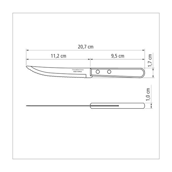TRAMONTINA Dynamic Σετ Μαχαίρια Κρέατος (4") 11.2cm Ανοξείδωτα με Ξύλινη Λαβή 12 τμχ