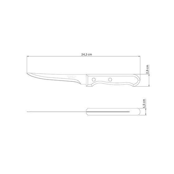 TRAMONTINA Dynamic Μαχαίρι Ξεκοκαλίσματος με Λεπίδα 12.5cm Ξύλινη Χειρολαβή