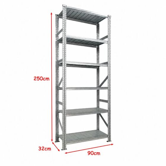 Metalsistem Dexion Γαλβανιζέ Ραφιέρα 90x32x250cm Αντοχή 195kg / Ράφι με 6 Ράφια