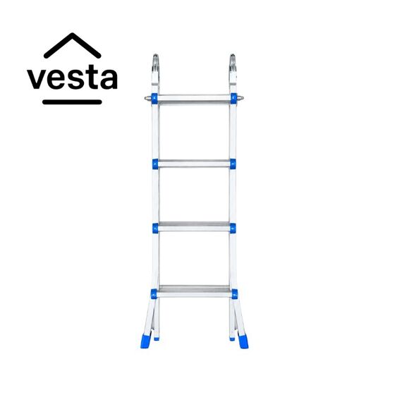 VESTA Σκάλα Αλουμινίου Επαγγελματική 4x4 Σκαλιά Multiuse Μέγιστο Ύψος 398 εκατοστά Αντοχή 150kg Βάρος 9.9kg με Πιστοποίηση EN131