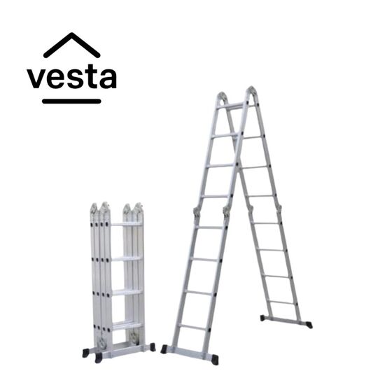 VESTA Πολυμορφική Σκάλα Αλουμινίου 4Χ4 MAX Ύψος 4.64m MAX Αντοχή 150kg Πιστοποίηση EN131