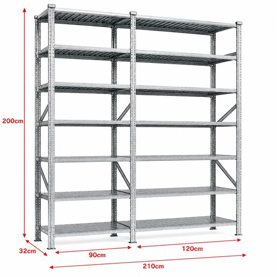 Metalsistem Dexion Γαλβανιζέ Ραφιέρα 210x32x200cm Αντοχή 160kg / Ράφι με 12 Ράφια Max Αντοχή 1920kg