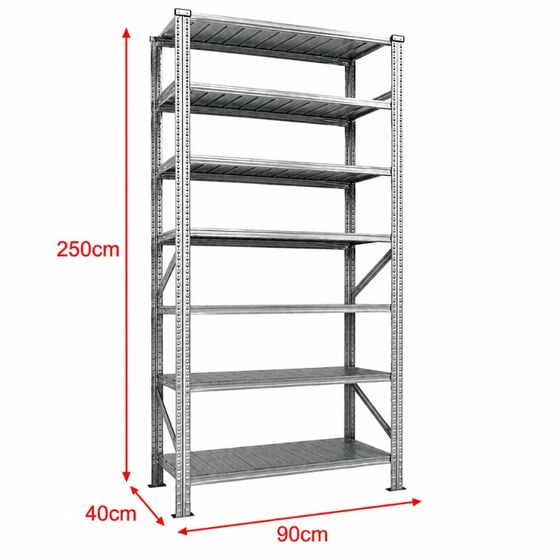 Metalsistem Dexion Γαλβανιζέ Ραφιέρα 90x40x250cm Αντοχή 195kg / Ράφι με 7 Ράφια