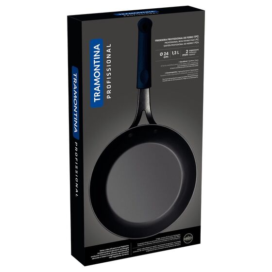 TRAMONTINA Τηγάνι από Μαντέμι Professional Iron Ø24 Durprotect - 1.3lt Μαύρο