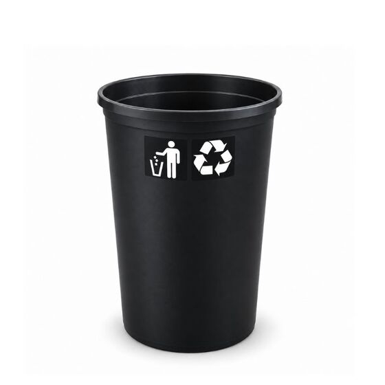 Κάδος Ανακύκλωσης 60lt Ø41x62.5cm 1.91kg Πλαστικός Μαύρος Ελλάδας χωρίς Καπάκι