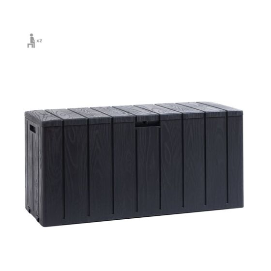 TOOMAX Ιταλίας Πλαστικό Μπαούλο Αποθήκευσης 270lt 117.5x45x56cm MASSIF  Καπάκι-Κάθισμα 2 Ατόμων BRAVO 270LT ANTHRACITE